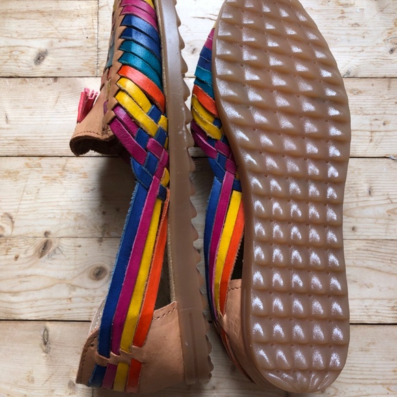 Genuine leather flats, huarache shoes, size 8 - Picture 2 of 10